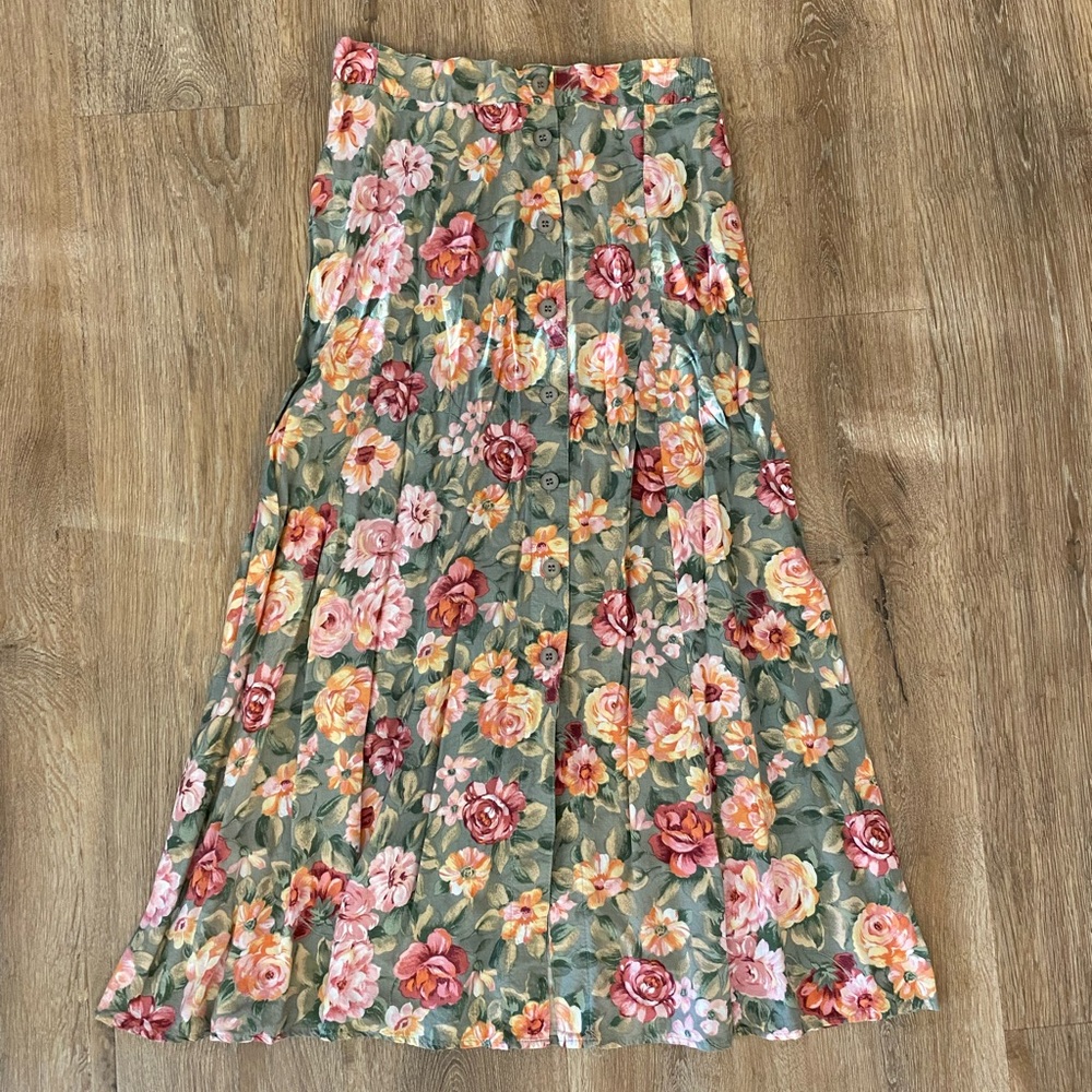 90s Floral Maxi Skirt